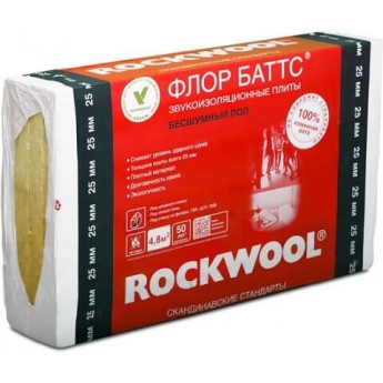 Базальтовая вата Rockwool Флор Баттс 1000х600х50 мм 4 плиты в упаковке